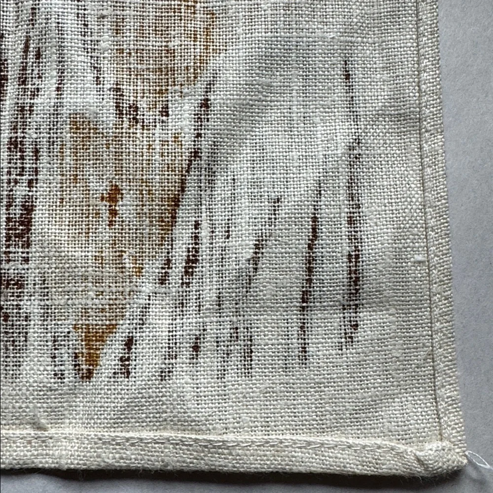 Vintage Vera Neumann crocus, Tulip linen Tea Towels 2-pc. Brown/Gold Florals
